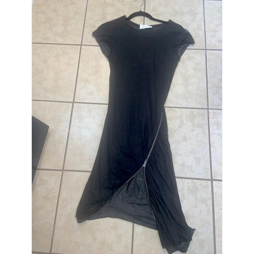 ALC indie Sleeze Goth Knit Zipper Shirt Dress 2010 boho spring formal evening - Picture 2 of 8